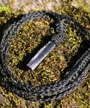 Tourmaline Necklace • Afghan Tourmaline Pendant • Raw Green Blue Crystal Talisman • Australian Handmade • Handwoven Tropical Cord