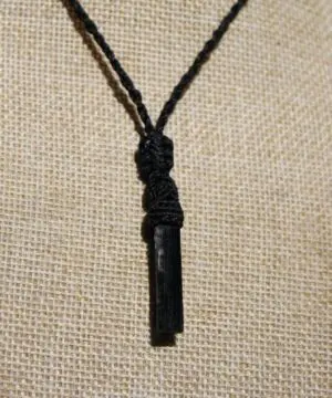 Tourmaline Necklace • Afghan Tourmaline Pendant • Raw Green Blue Crystal Talisman • Australian Handmade • Handwoven Tropical Cord