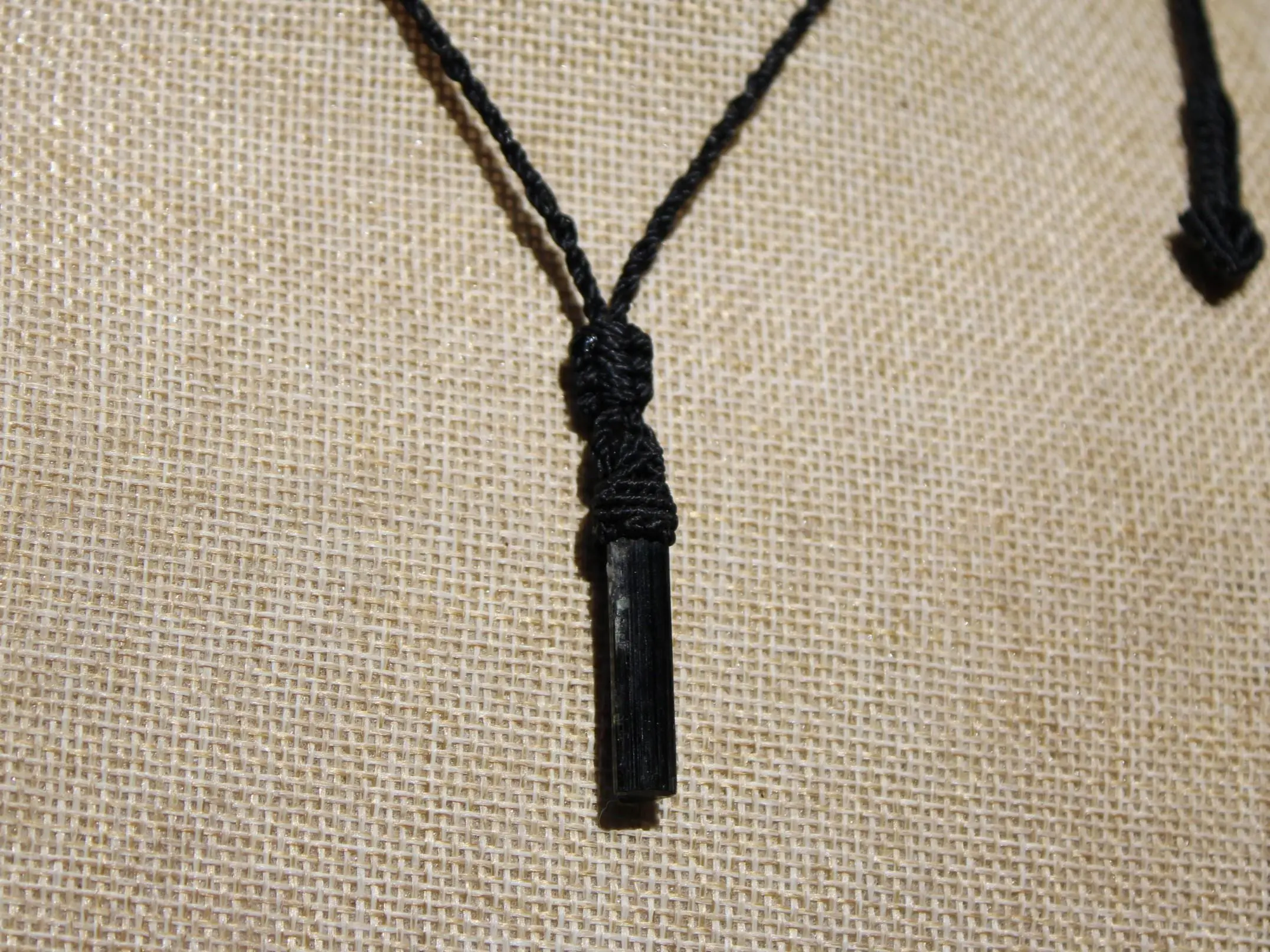 Tourmaline Necklace • Afghan Tourmaline Pendant • Raw Green Blue Crystal Talisman • Australian Handmade • Handwoven Tropical Cord