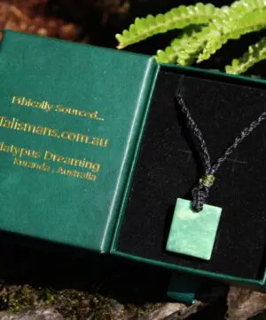 Australian Chrysoprase Necklace, Chrysoprase Pendant, Australian made Macrame Cord, Beaded crystal healing jewelry, gift for her him