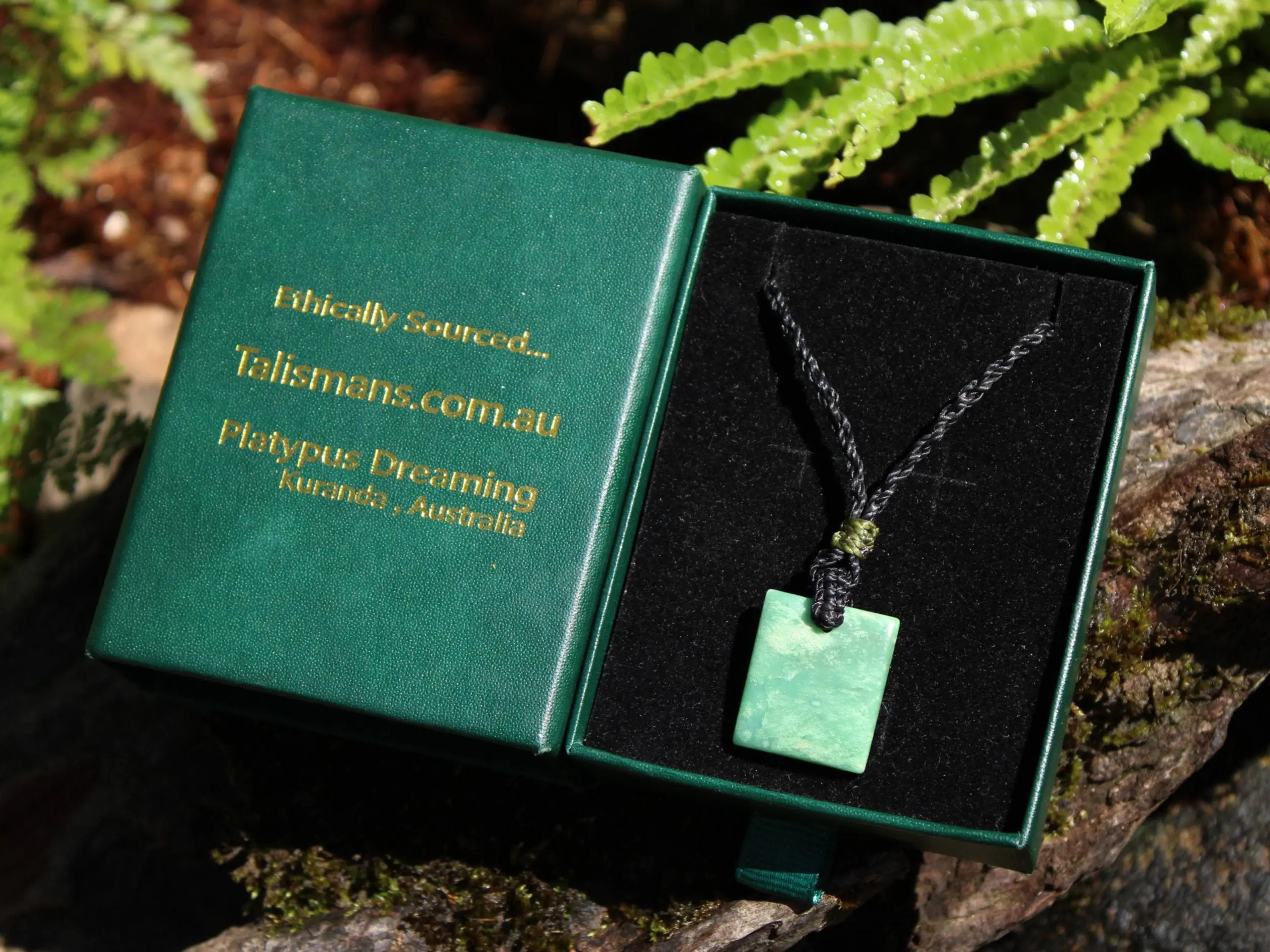 Australian Chrysoprase Necklace, Chrysoprase Pendant, Australian made Macrame Cord, Beaded crystal healing jewelry, gift for her him