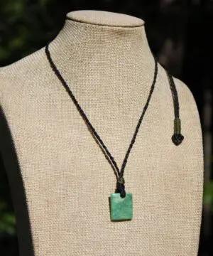 Australian Chrysoprase Necklace, Chrysoprase Pendant, Australian made Macrame Cord, Beaded crystal healing jewelry, gift for her him