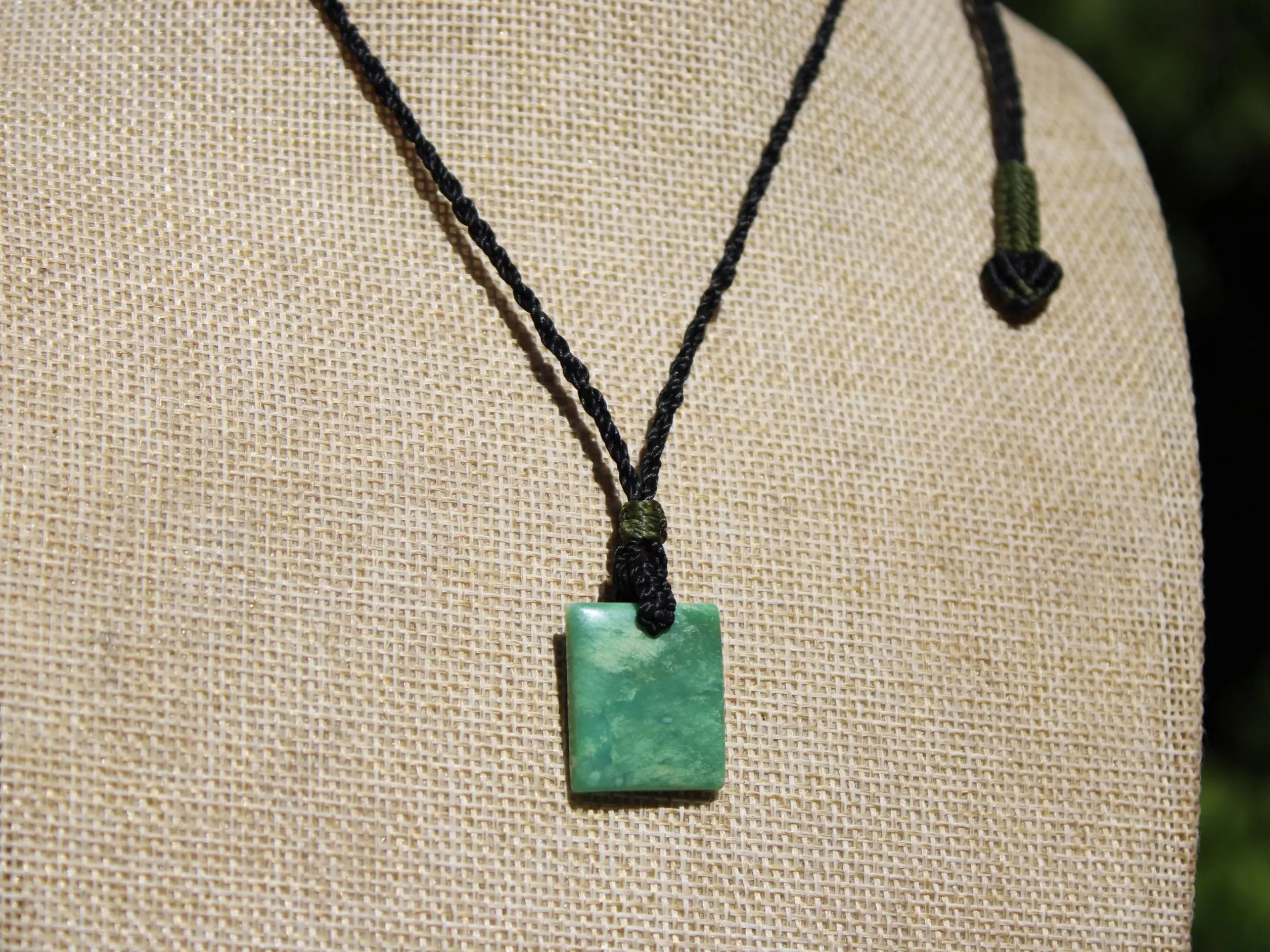 Australian Chrysoprase Necklace, Chrysoprase Pendant, Australian made Macrame Cord, Beaded crystal healing jewelry, gift for her him