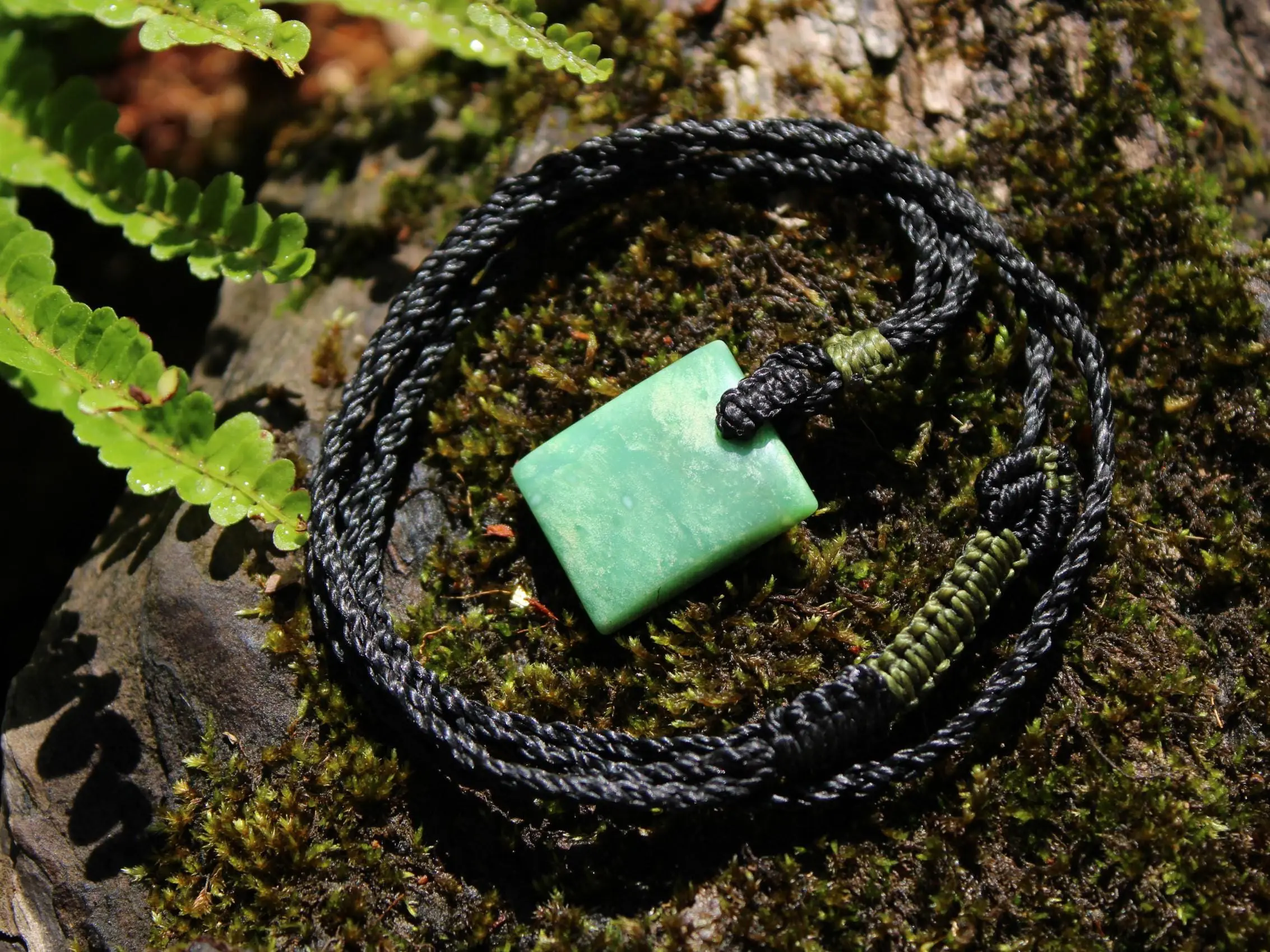 Australian Chrysoprase Necklace, Chrysoprase Pendant, Australian made Macrame Cord, Beaded crystal healing jewelry, gift for her him