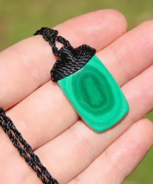Malachite Necklace,Malachite Pendant, Elven Jewelry, crystal healing jewellery,Australian made Macrame Cord, Green stone talisman