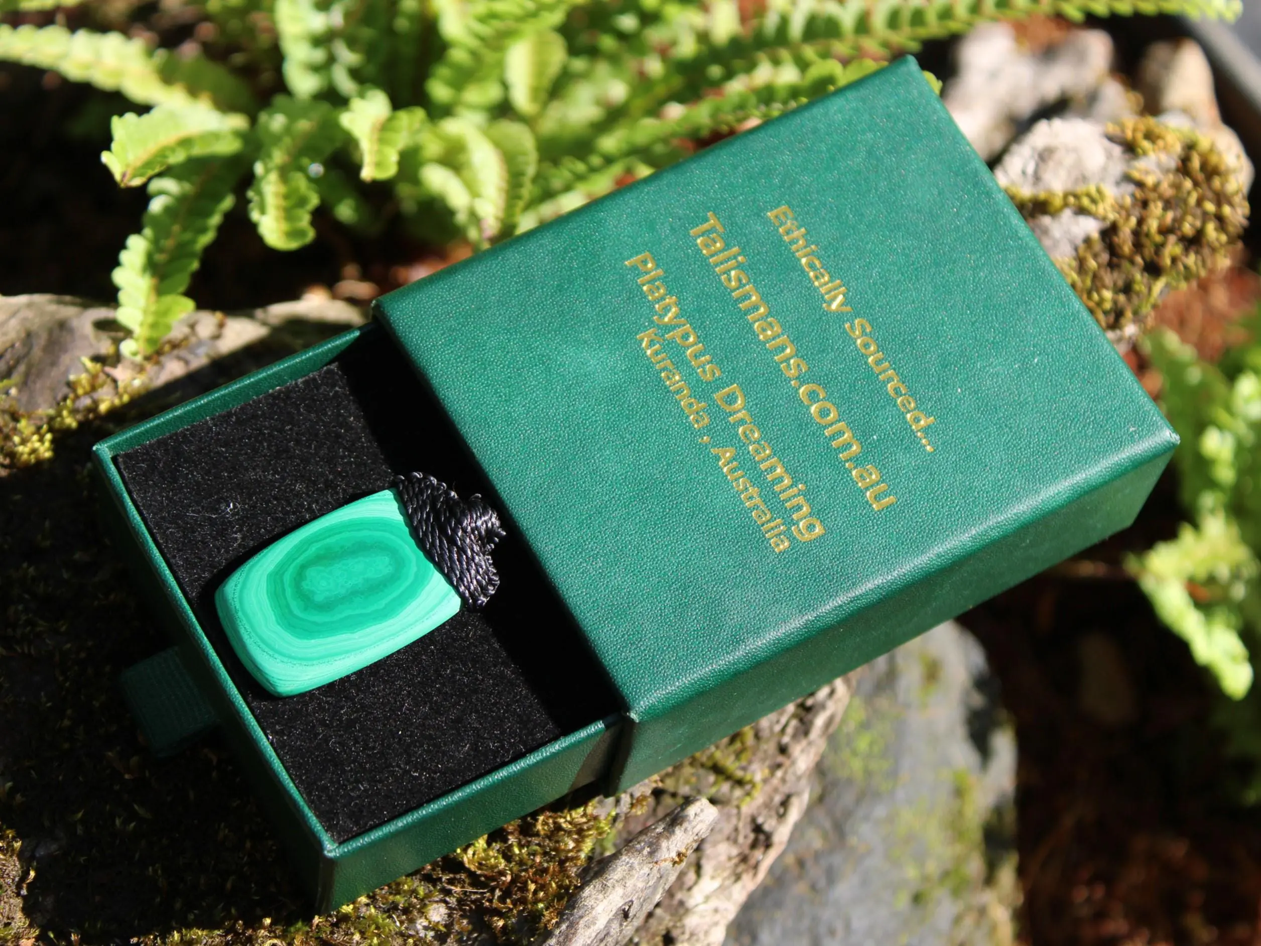 Malachite Necklace,Malachite Pendant, Elven Jewelry, crystal healing jewellery,Australian made Macrame Cord, Green stone talisman