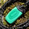 Malachite Necklace,Malachite Pendant, Elven Jewelry, crystal healing jewellery,Australian made Macrame Cord, Green stone talisman