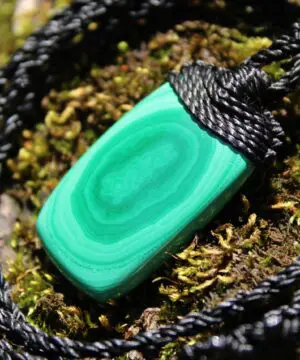 Malachite Necklace,Malachite Pendant, Elven Jewelry, crystal healing jewellery,Australian made Macrame Cord, Green stone talisman