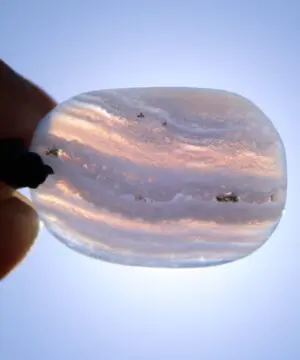 Australian Blue Lace Agate Necklace • Agate Creek Pendant • Tribal Healing Crystal Talisman • Handwoven Tropical Cord