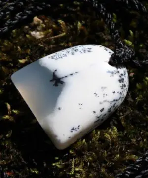 Merlinite Pendant,Dendritic Opal,Dendrite Opal Necklace,Agate necklace,Australian made Macrame Cord,Healing stone Jewelry