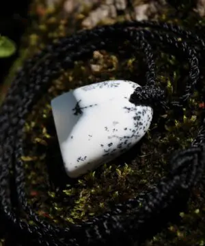 Merlinite Pendant,Dendritic Opal,Dendrite Opal Necklace,Agate necklace,Australian made Macrame Cord,Healing stone Jewelry