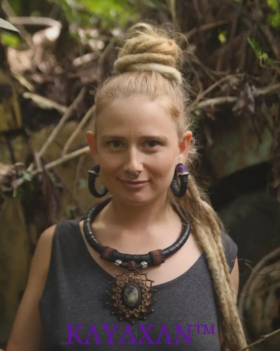 Dendritic Opal, Upcycle, Inner tube Rubber Necklace, NeoTribal Fashion Recycle Burningman Jewellery, Eco Vegan Celtic Larp viking