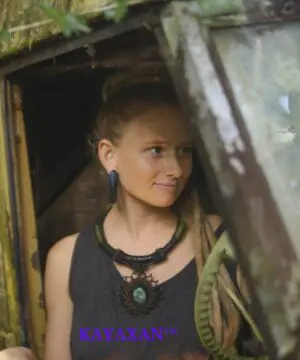 Chrysocolla Inner Tube, Amulet Upcycle Rubber Necklace, NeoTribal Fashion Recycle Burningman Jewellery, Eco Vegan Celtic Larp viking