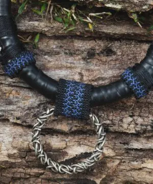 Pure Silver Tribal Talisman, Shibari BlackSUN Amulet Upcycle Necklace, Dark NeoTribal Burningman Viking clothing Larp, Australian handmade