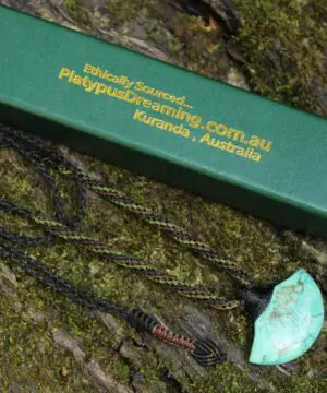 American Turquoise Pendant Talisman,Turquoise Necklace, Australian HandMade Tropical cord, Healing Crystal Jewelry, Elven Blue Stone