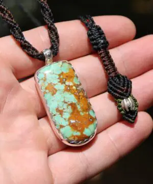 Spider Variscite Pendant, Australian silver 925 ,Handmade cord,Australian Variscite Necklace,Green Stone Talisman,November Birthstone,