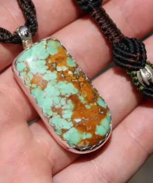 Spider Variscite Pendant, Australian silver 925 ,Handmade cord,Australian Variscite Necklace,Green Stone Talisman,November Birthstone,