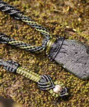 HUGE Genuine MOLDAVITE Necklace,Platypus Dreaming Arrow Head DoubleSide Crystal Authentic Raw Moldavite Pendant,Australian made Macrame Cord