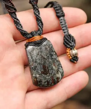 Astrophyllite Crystal Necklace • Star Leaf Healing Stone Talisman • Australian Handmade Handwoven Tropical Cord Pendant