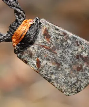 Astrophyllite Crystal Necklace • Star Leaf Healing Stone Talisman • Australian Handmade Handwoven Tropical Cord Pendant