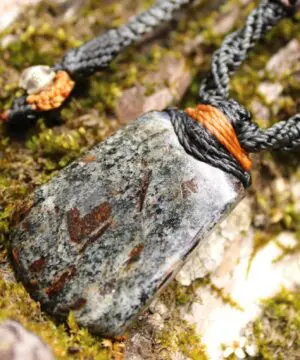 Astrophyllite Crystal Necklace • Star Leaf Healing Stone Talisman • Australian Handmade Handwoven Tropical Cord Pendant