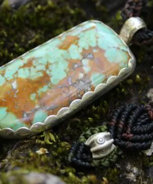 Spider Variscite Pendant, Australian silver 925 ,Handmade cord,Australian Variscite Necklace,Green Stone Talisman,November Birthstone,