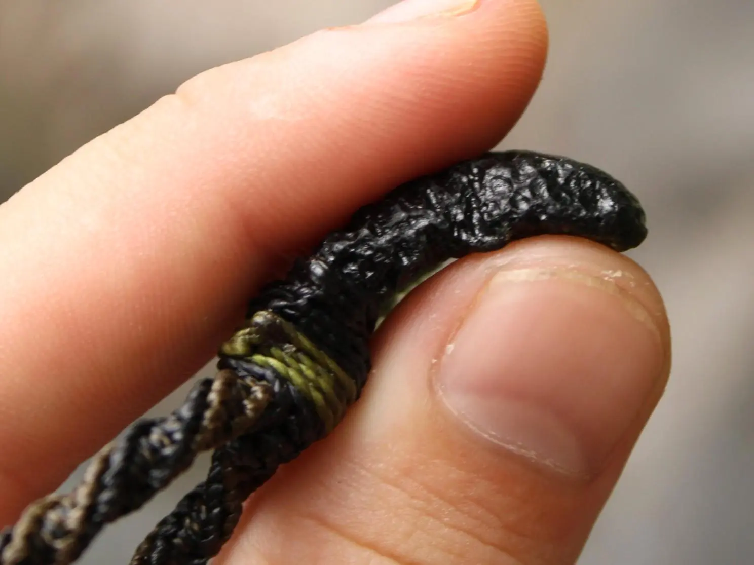 Raw Genuine Moldavite Pendant, Authentic Moldavite Necklace, Australian Made Macrame Cord Light Green Moldavite Jewelry