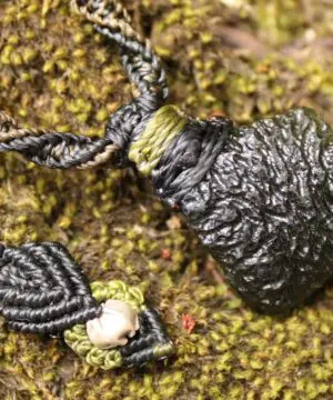 Raw Genuine Moldavite Pendant, Authentic Moldavite Necklace, Australian Made Macrame Cord Light Green Moldavite Jewelry