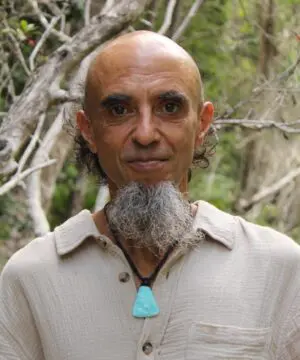 Hemimorphite Crystal Talisman Necklace • Australian Handmade Handwoven Tropical Cord • Healing Blue Stone Tribal Pendant