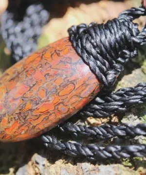 Red Dinosaur Fossil Jewelry, Authentic dragon's bone pendant, Dinosaur bone, Ancient Fossil Power, Tribal Talisman Pendant