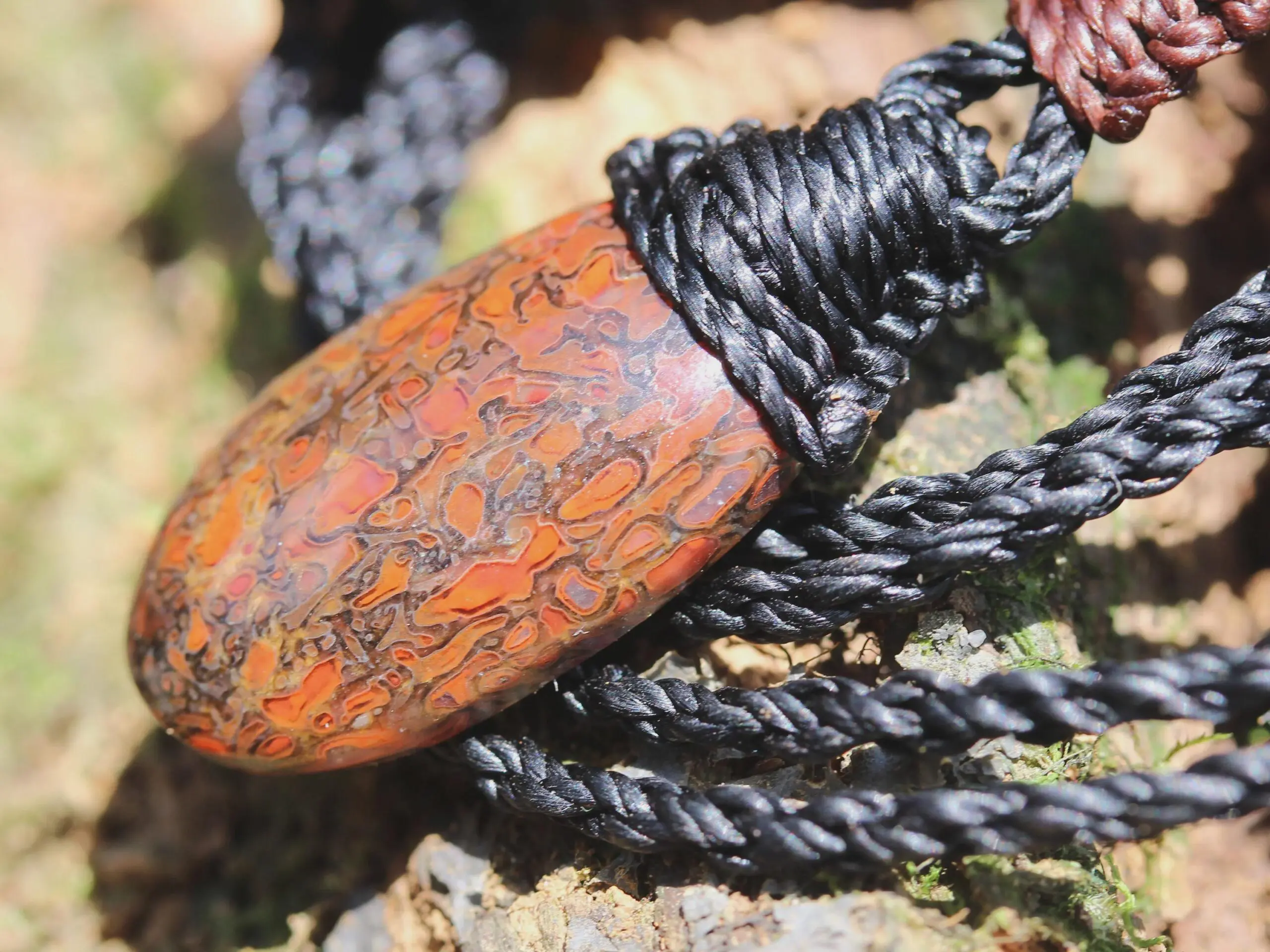 Red Dinosaur Fossil Jewelry, Authentic dragon's bone pendant, Dinosaur bone, Ancient Fossil Power, Tribal Talisman Pendant