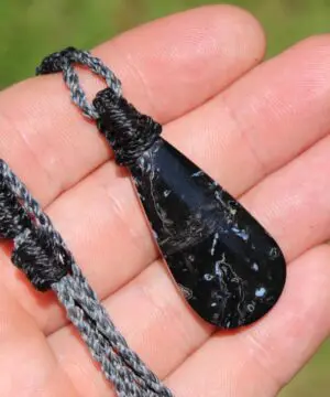 Elven Petrify Palmwood Pendant, Petrified Fossil Birds Eye Palm Root Necklace, Healing Jewelry, Australian handmade tropical cord