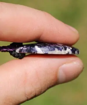 Australian Purple Lepidolite Necklace • Crystal Pendant • Celtic Tribal Jewelry • Summer Surfer Necklace • Handmade Macrame Tropical Cord