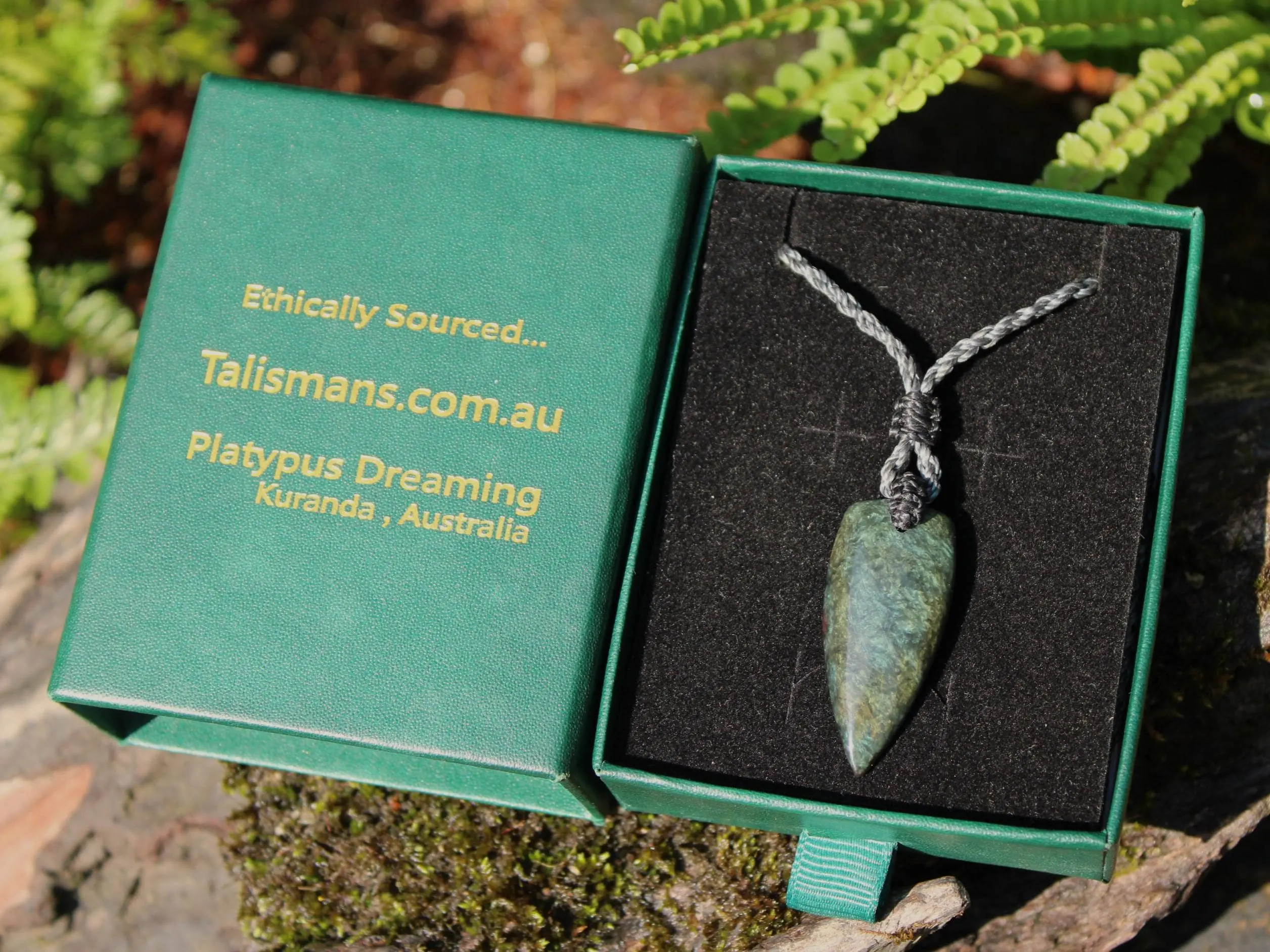 American Elven Rainbow Obsidian Pendant • Volcanic Glass Necklace • Healing Tribal Talisman • Australian Handmade Tropical Cord