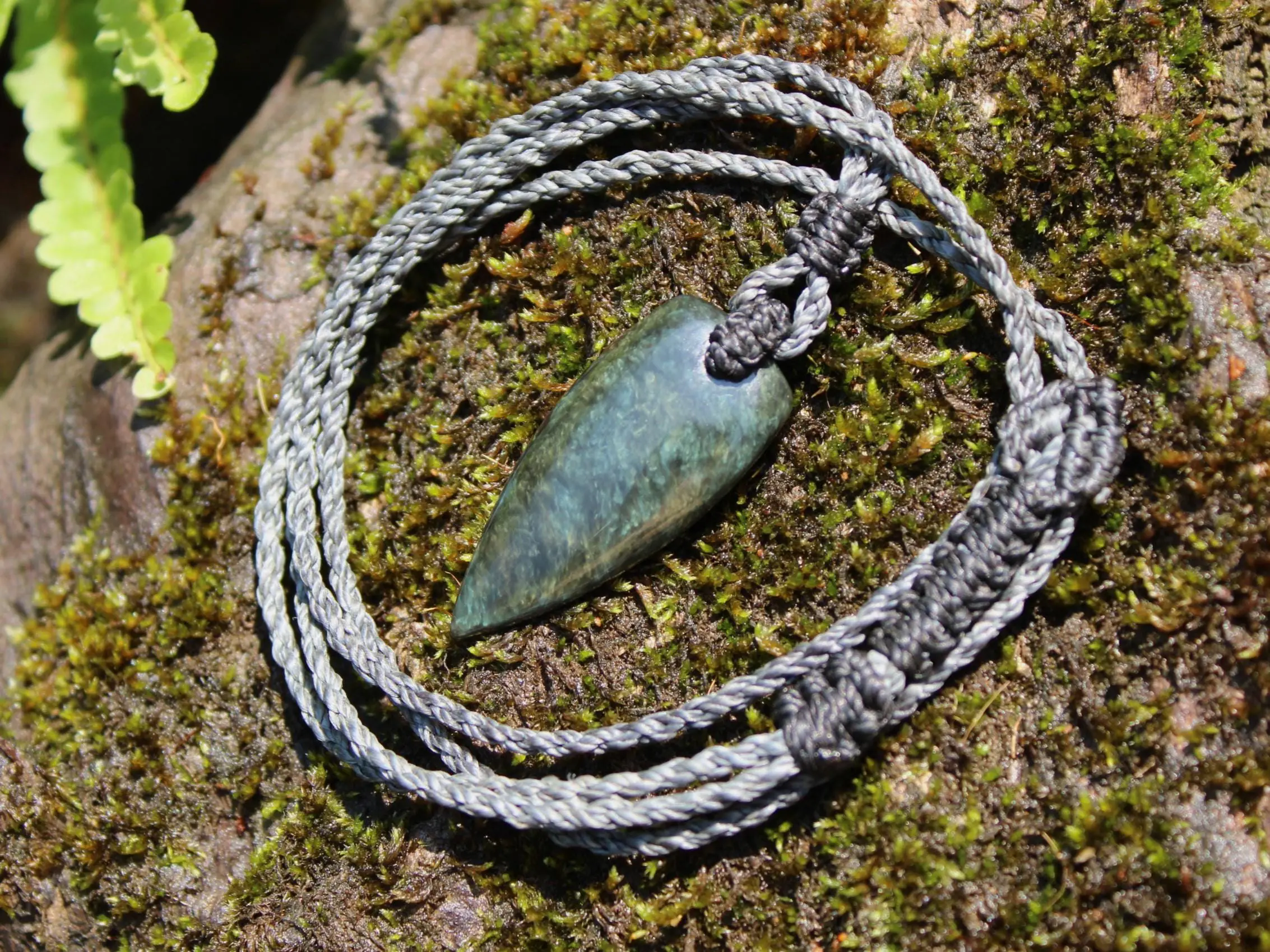 American Elven Rainbow Obsidian Pendant • Volcanic Glass Necklace • Healing Tribal Talisman • Australian Handmade Tropical Cord