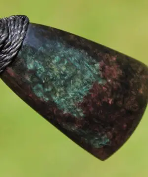 American Elven Rainbow Obsidian Pendant • Volcanic Glass Necklace • Healing Tribal Talisman • Australian Handmade Tropical Cord