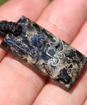 Elven Petrified Palmwood Pendant • Birds Eye Palm Root Necklace • Fossil Talisman • Australian Handmade • Handwoven Tropical Cord