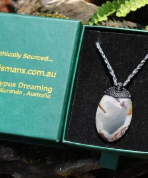 Australian outback jasper necklace,australian made thin macrame cord stone jewelry, crystal healing pendant necklace, platypus dreaming