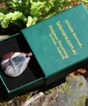 Australian Outback Jasper Necklace • Healing Crystal Pendant • Tribal Stone Jewelry • Australian Handmade Thin Macrame Tropical Cord