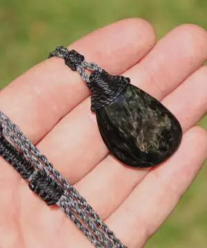 American Elven Rainbow Obsidian Pendant Necklace • Australian Handmade Tropical Cord Volcanic Glass Healing Tribal Talisman Pendant Necklace