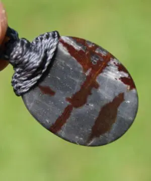 Australian Outback Jasper Pendant Necklace • Australian Handmade Handwoven Tropical Cord • Earthy Tribal Healing Stone Jewelry
