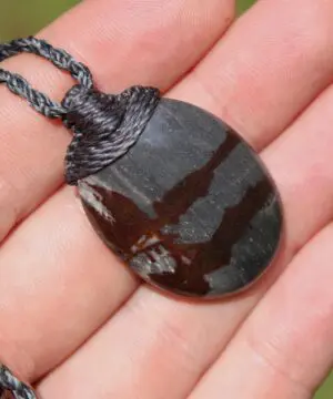 Australian Outback Jasper Pendant Necklace • Australian Handmade Handwoven Tropical Cord • Earthy Tribal Healing Stone Jewelry