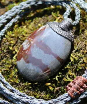 Australian Outback Jasper Pendant Necklace • Australian Handmade Handwoven Tropical Cord • Earthy Tribal Healing Stone Jewelry