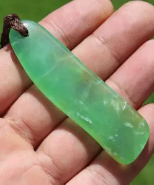 Australian chrysoprase pendant Green Chrome Calcedony stone necklace, natural stone jewelry, Australian made macrame cord, june birthstone,