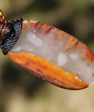 Kerrouchan Agate Pendant • Tribal Healing Crystal Necklace • Australian Handmade Tropical Cord • Indigenous Inspired Talisman