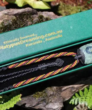 Kambaba Jasper Necklace • Stromatolite Fossil Pendant • Tribal Healing Jewelry • Indigenous-Inspired Australian Handmade Tropical Cord