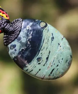 Stromatolite Fossil Pendant • Tribal Healing Jewelry • Kambaba Jasper Necklace • Indigenous-Inspired Australian Handmade Tropical Cord