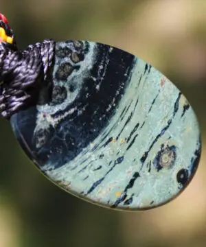 Stromatolite Fossil Pendant • Tribal Healing Jewelry • Kambaba Jasper Necklace • Indigenous-Inspired Australian Handmade Tropical Cord