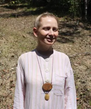 Orange Fossil Coral Necklace • Calligraphy Stone Talisman • Handmade Healing Jewelry • Australian handmade, handwoven tropical Cord Pendant