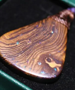 Australian Matrix OPAL Pendant Necklace, Australian Solid Seam Boulder Opal jewelry, Australian Made Macrame Cord Healing Jewelry